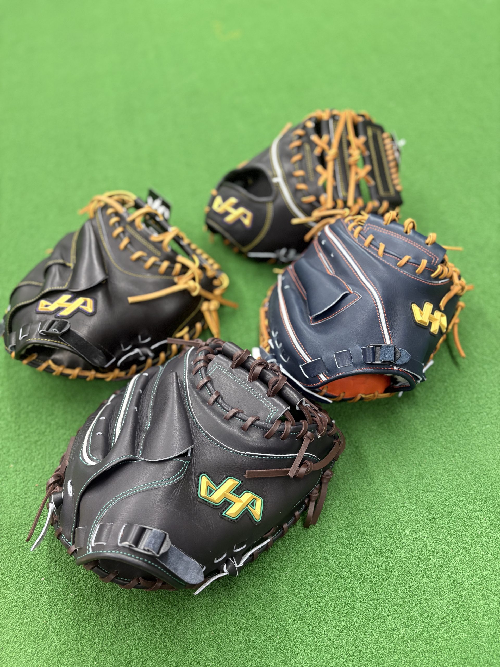 ハタケヤマ硬式キャッチャーミット緑×グレー×タン 海外限定 オーダー不可カラー！ ハタケヤマキャッチャーミット ナカムラスポーツは北九州・京築地区